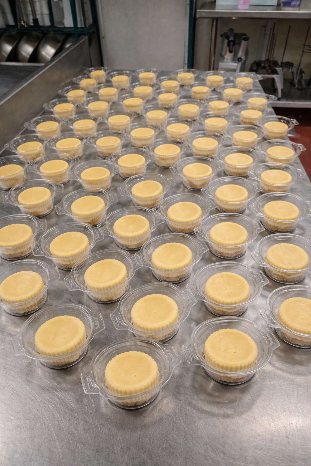 Plain mini cheesecakes fresh out of the oven